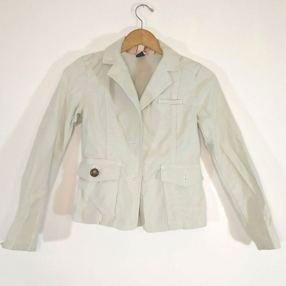 Vintage Gap Blazer Size 0 2005 Cream Tailored Office Siren Jacket Coquette Flaws